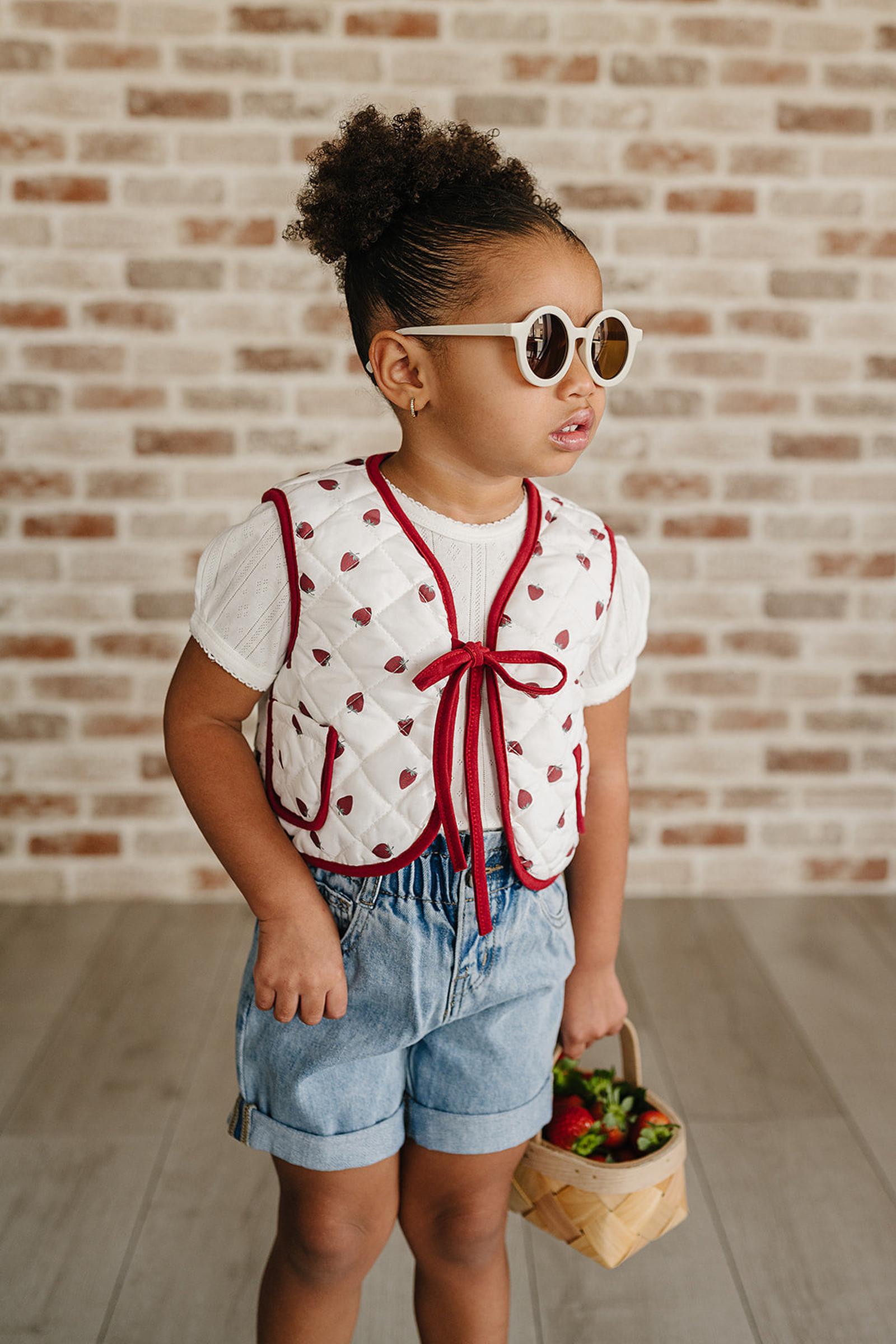 Strawberry Quilted Cotton Vest, Baby - Kids