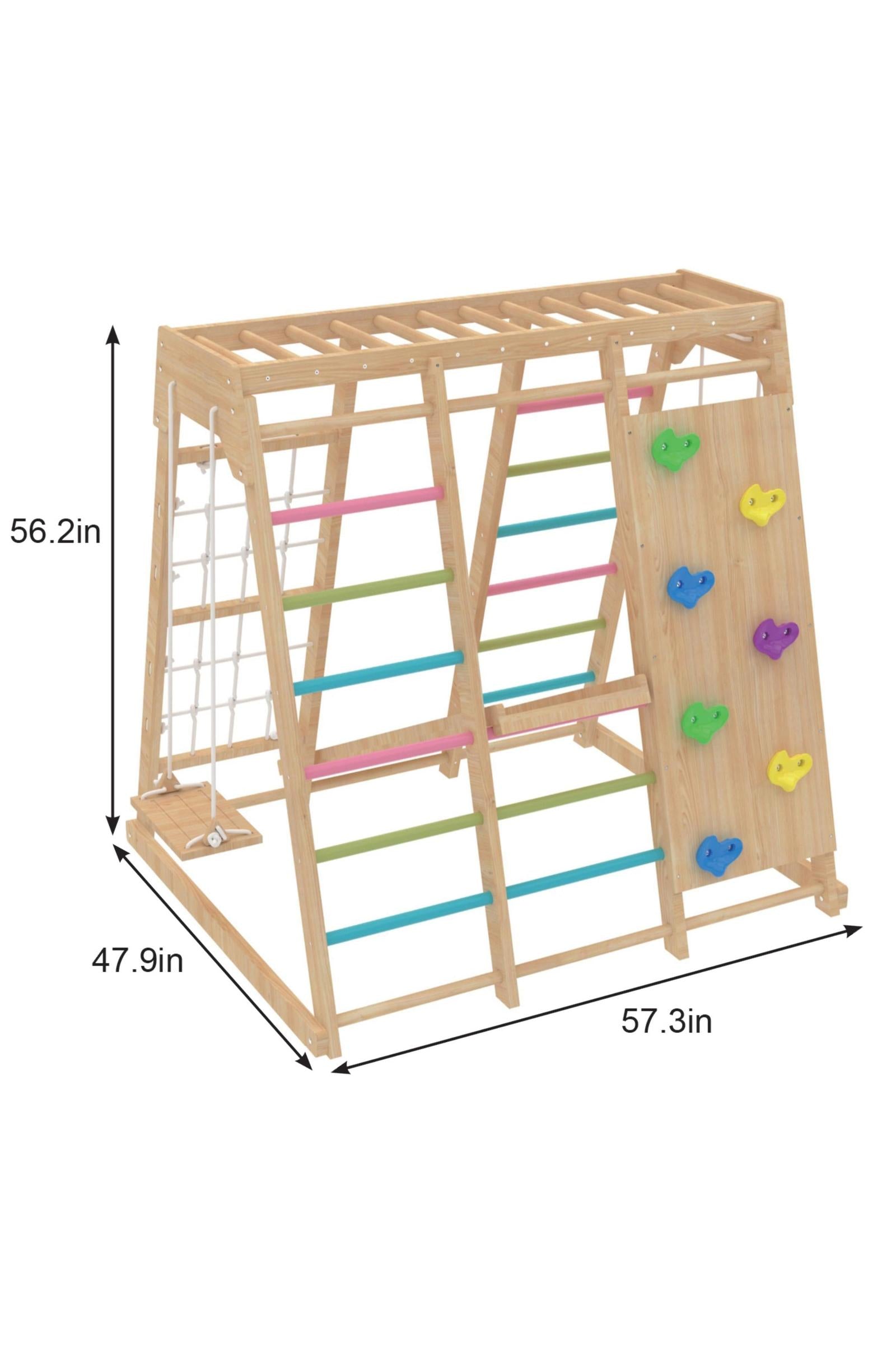 Magnolia - Wooden 7-in-1 Climber, Slide, Gym, Playset, Indoor, New Zealand FSC-certified pinewood