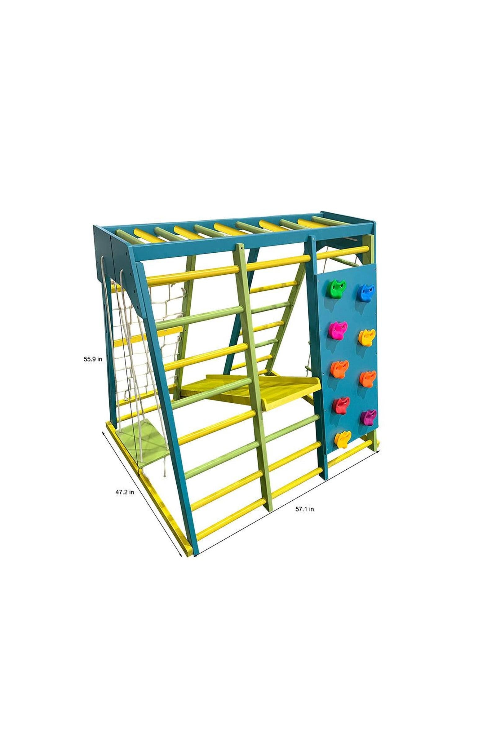 Magnolia - Wooden 7-in-1 Climber, Slide, Gym, Playset, Indoor, New Zealand FSC-certified pinewood