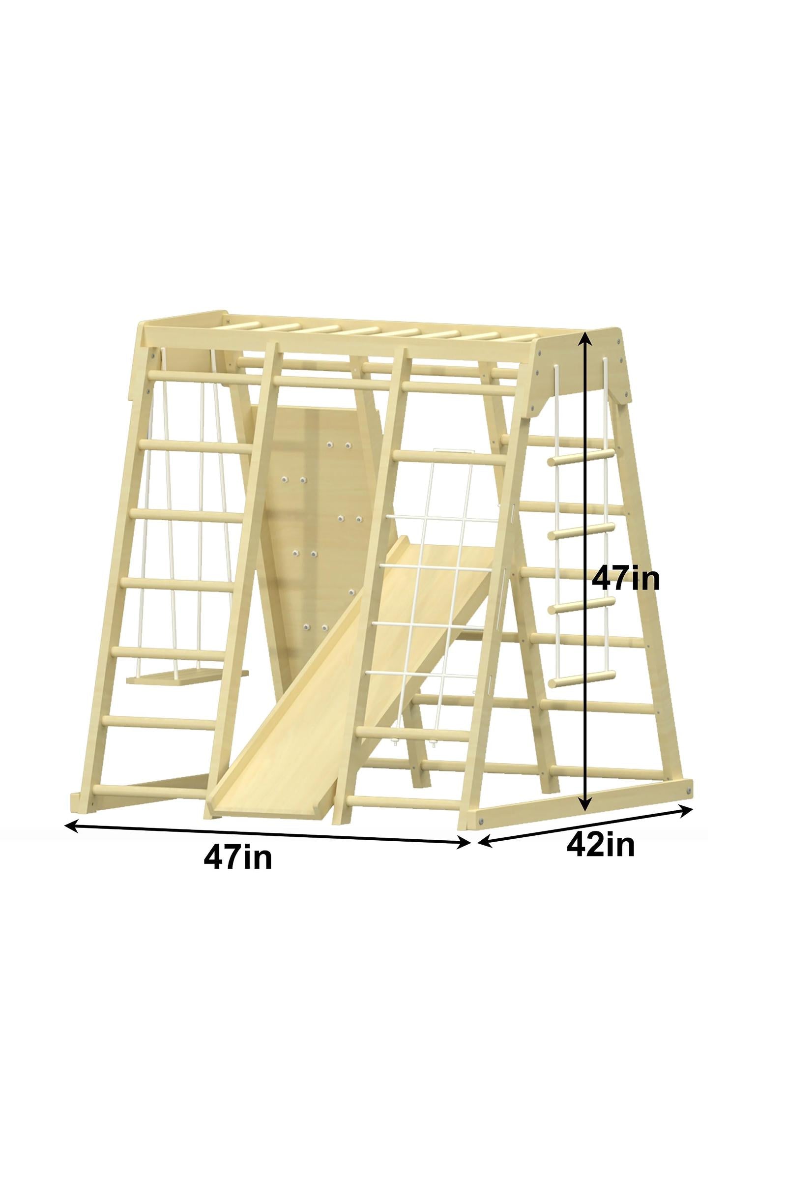 Magnolia - Wooden 7-in-1 Climber, Slide, Gym, Playset, Indoor, New Zealand FSC-certified pinewood