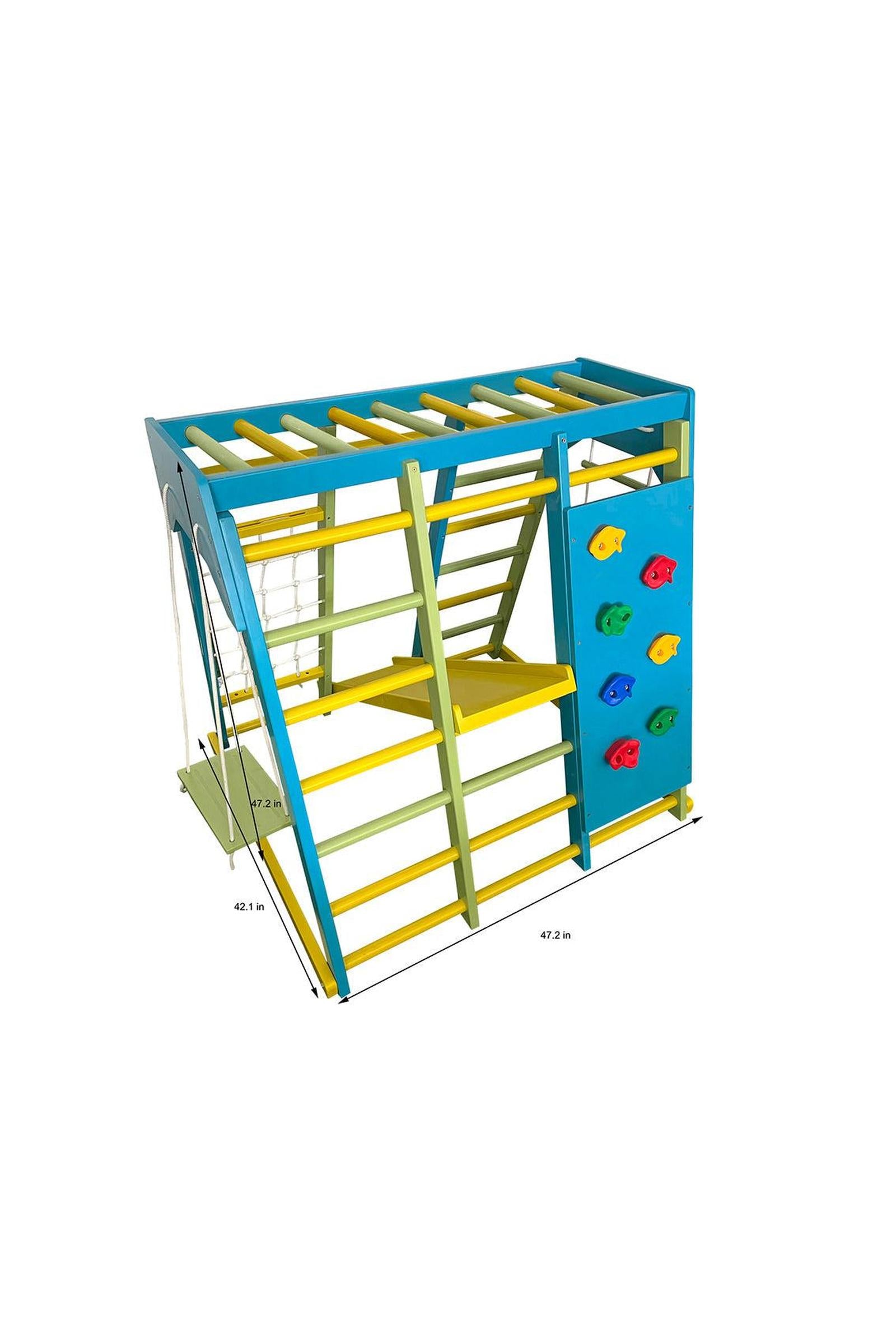 Magnolia - Wooden 7-in-1 Climber, Slide, Gym, Playset, Indoor, New Zealand FSC-certified pinewood