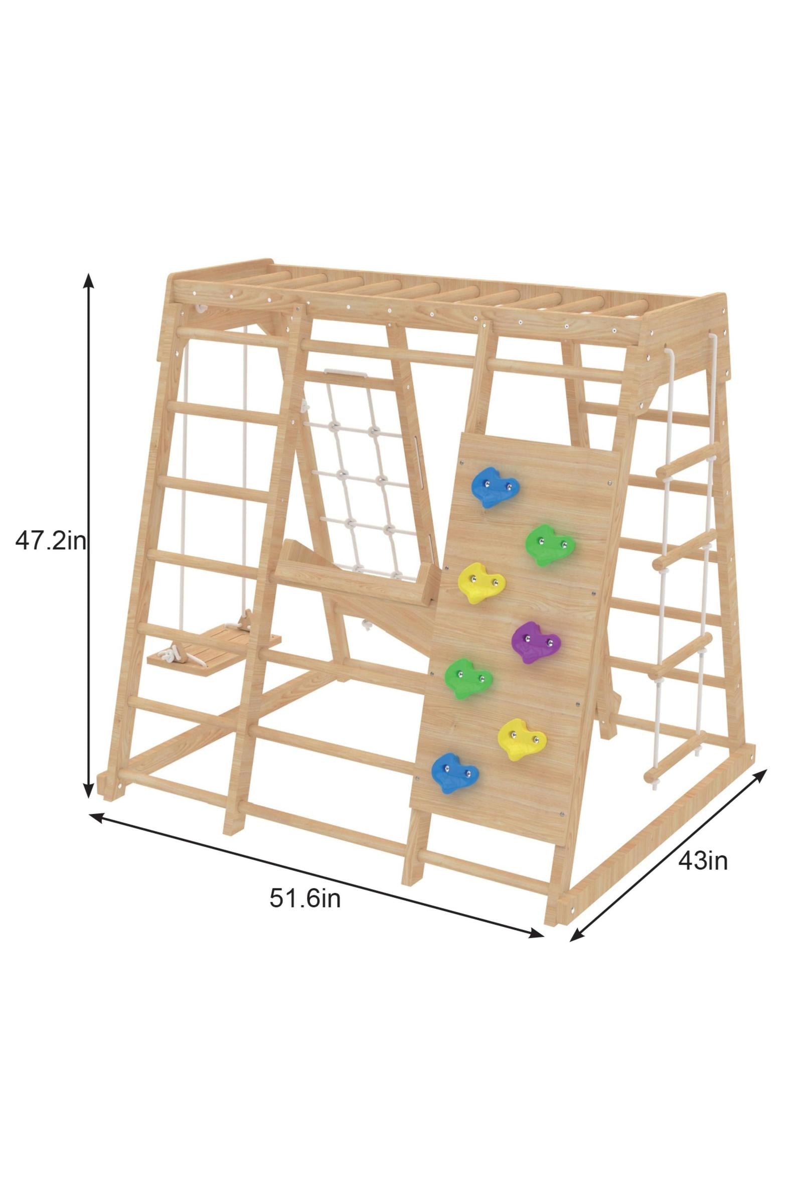 Magnolia - Wooden 7-in-1 Climber, Slide, Gym, Playset, Indoor, New Zealand FSC-certified pinewood