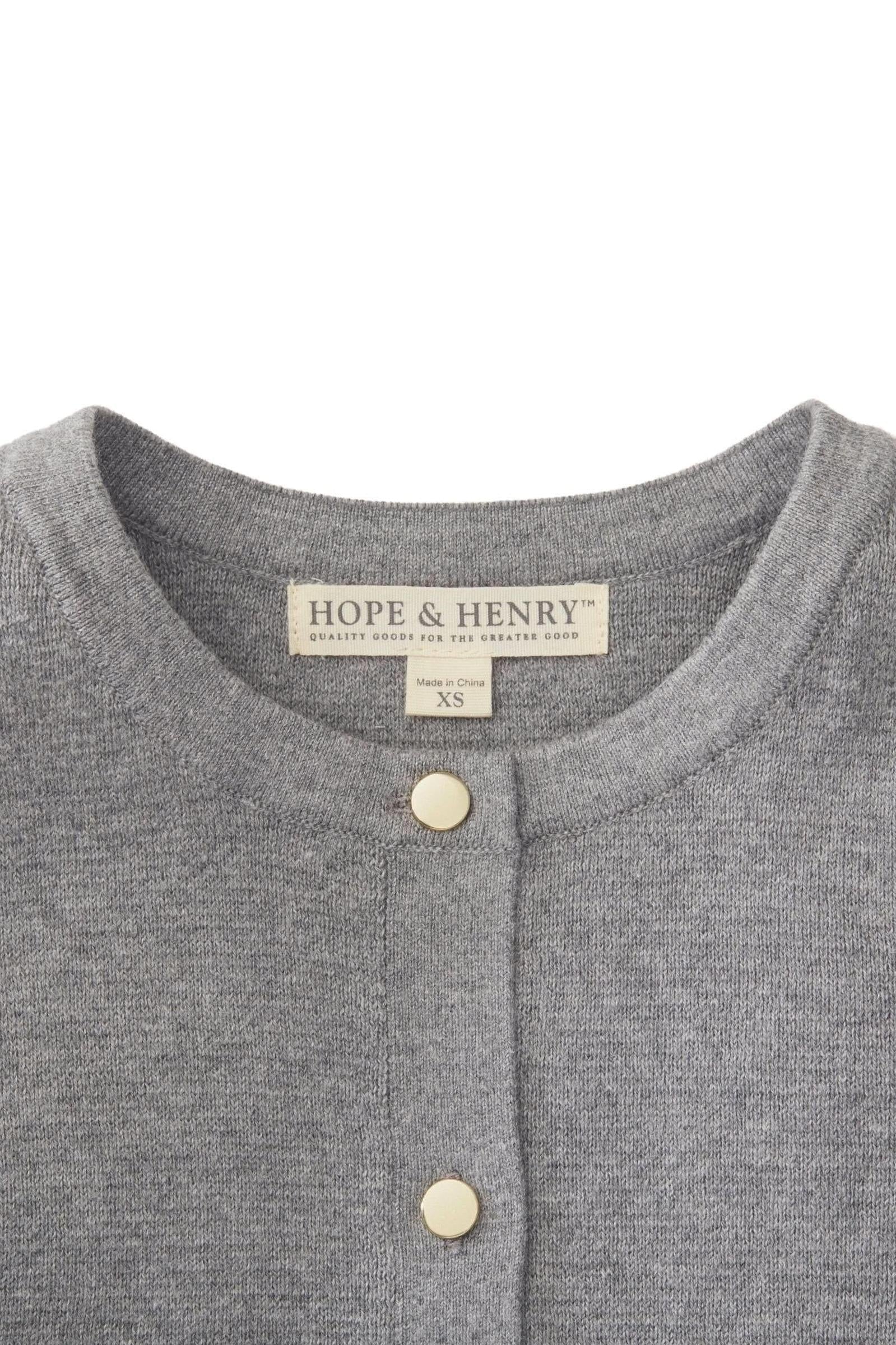 Organic Cotton Milano Stitch Cardigan for Baby Girls, Gray