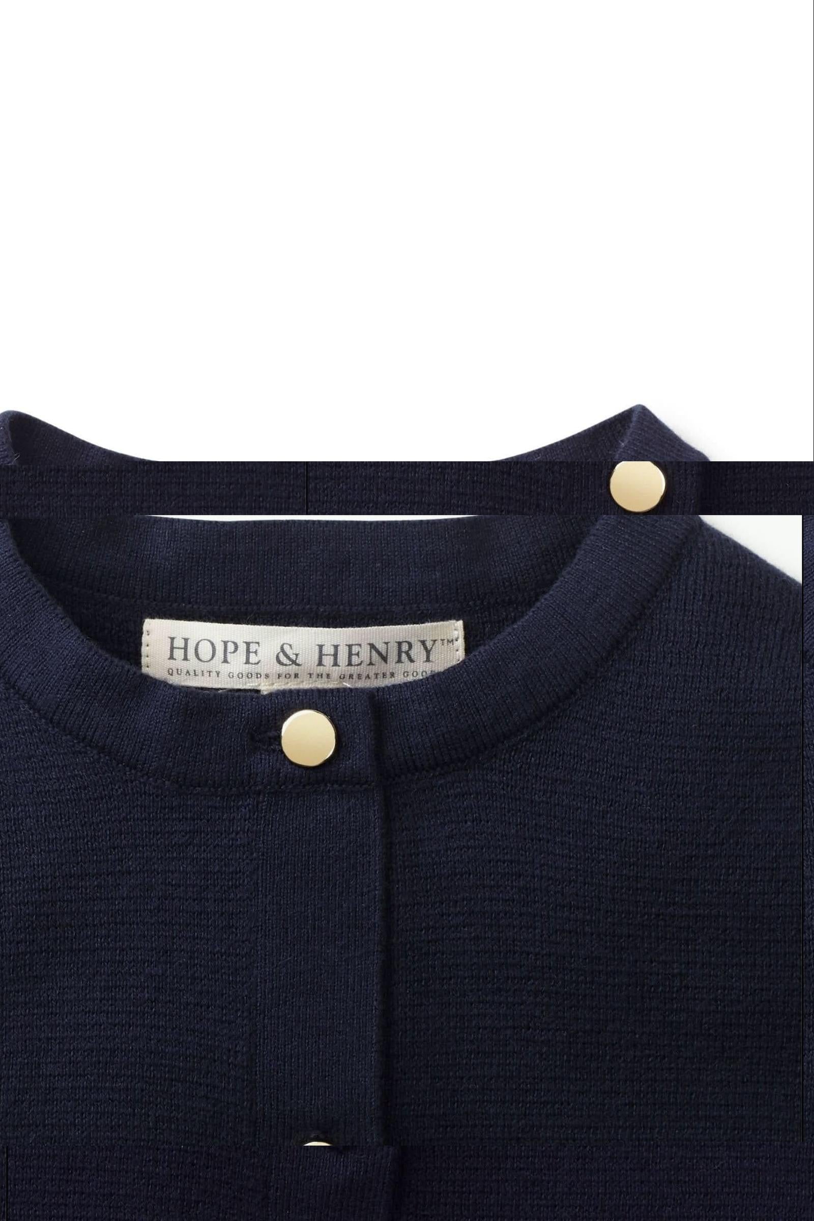 Milano Stitch Button Front Sweater Cardigan, Navy, Baby