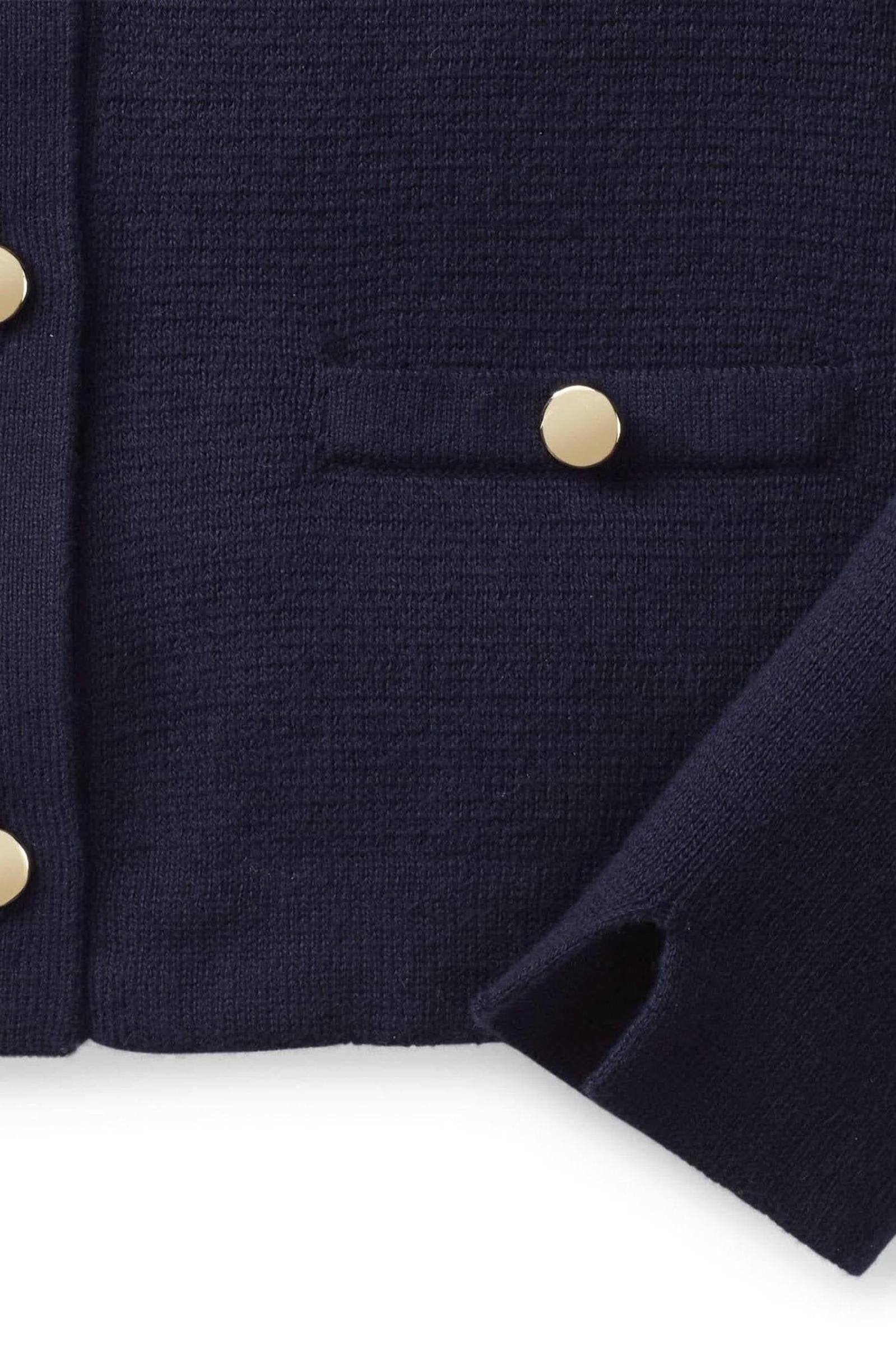 Milano Stitch Button Front Sweater Cardigan, Navy, Baby