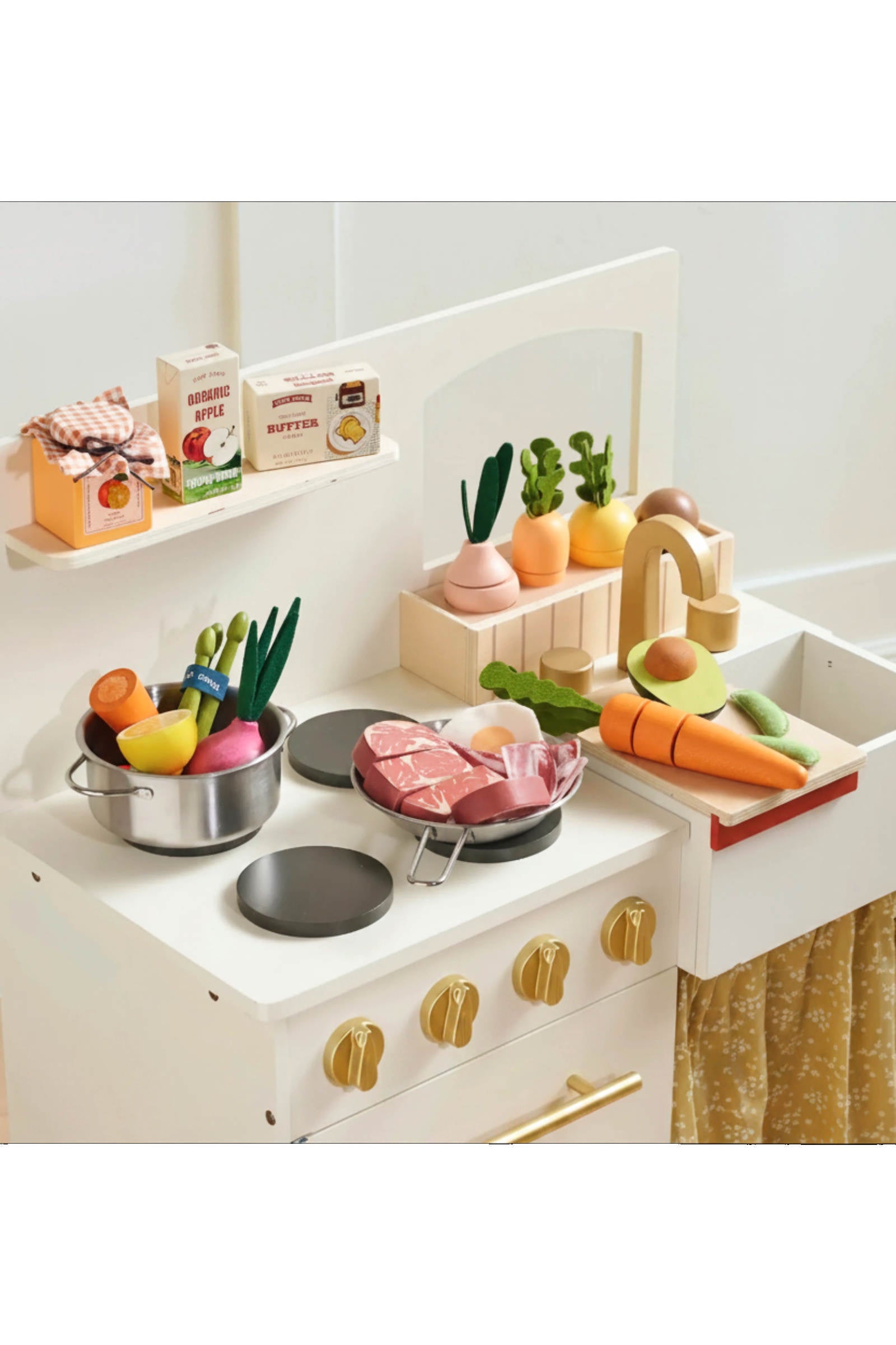 Organic Wooden Meat & Seafood Play Food Set
