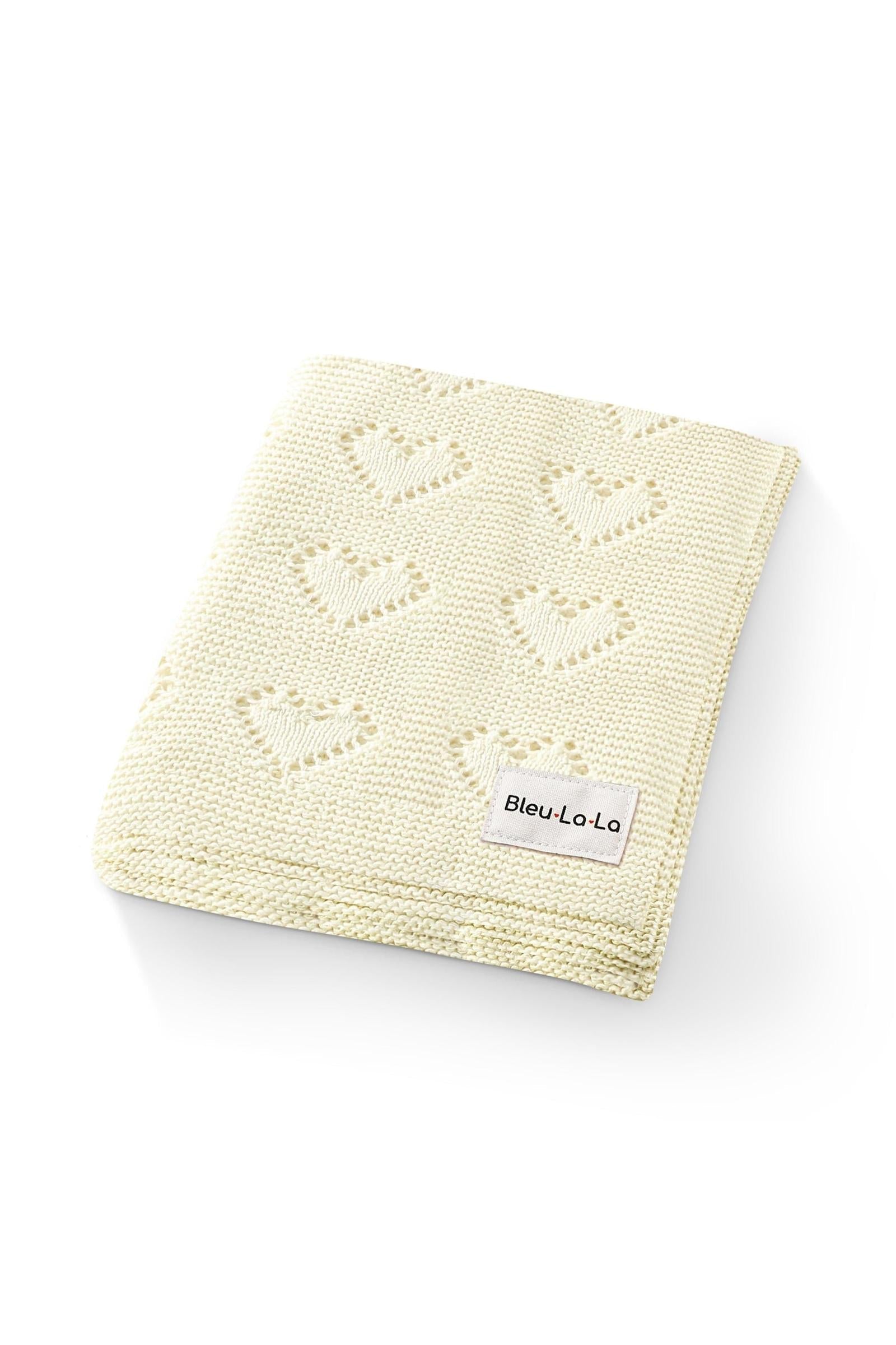 Knit Heart Luxury Swaddle Blanket, 100% OEKO Tex Pima Cotton