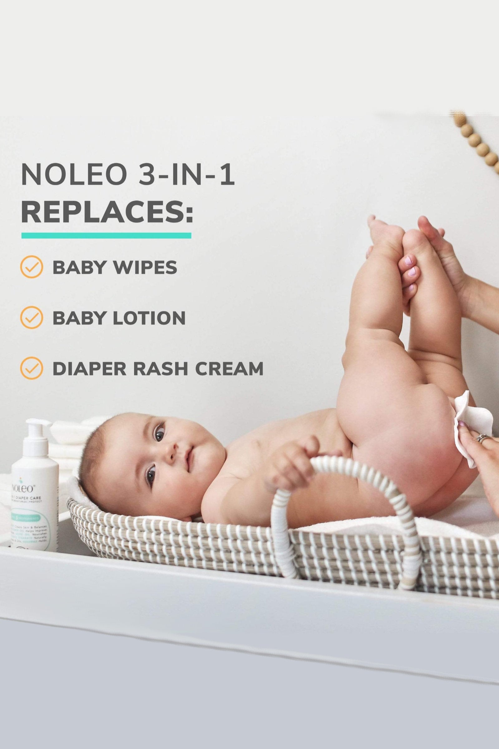 NOLEO 3-IN-1 Diaper Rash Cream, 24oz