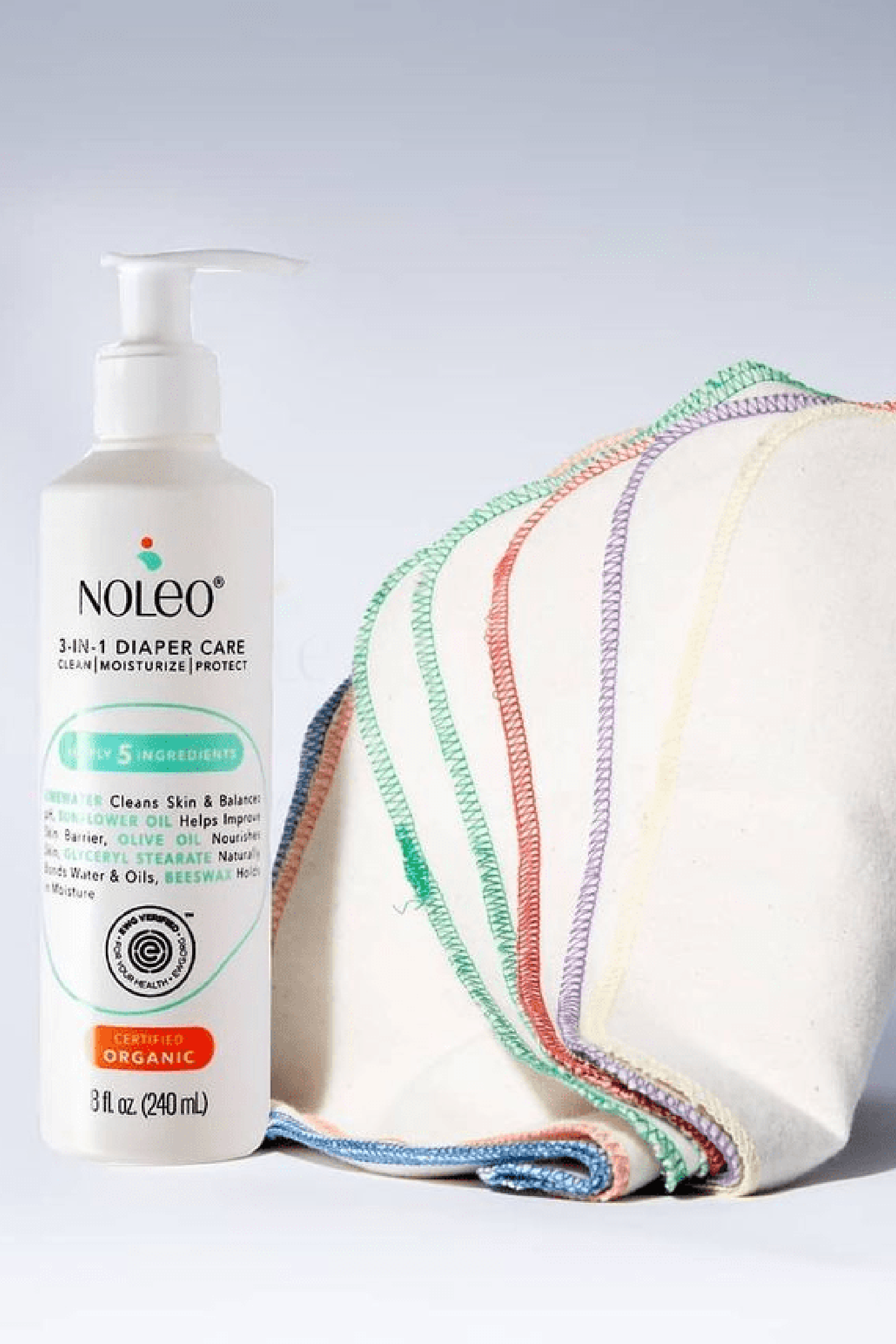 NOLEO Diaper Rash Cream & Cotton Pads, Bundle