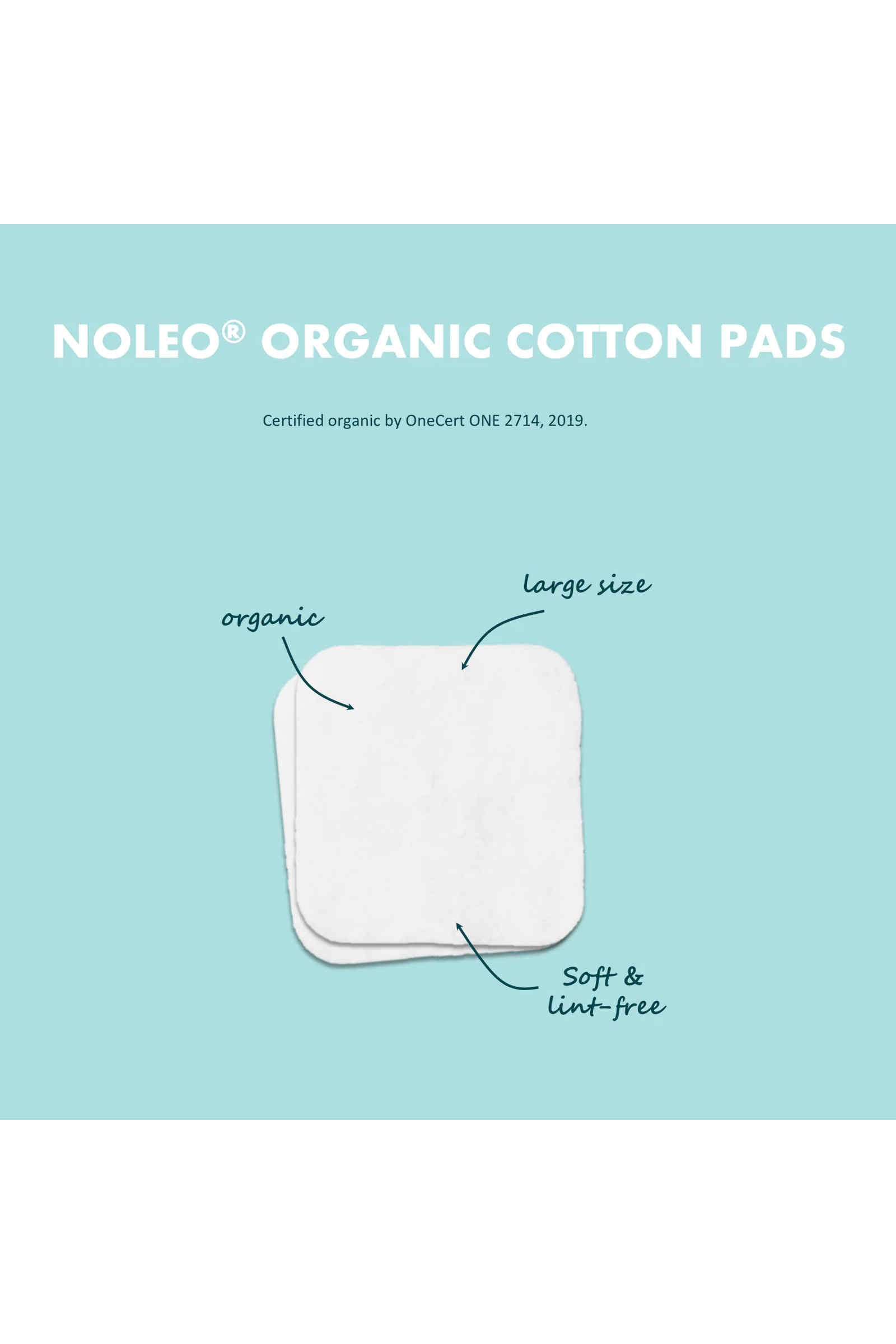 NOLEO Organic Cotton Pads - Large 3.54"x3.54"