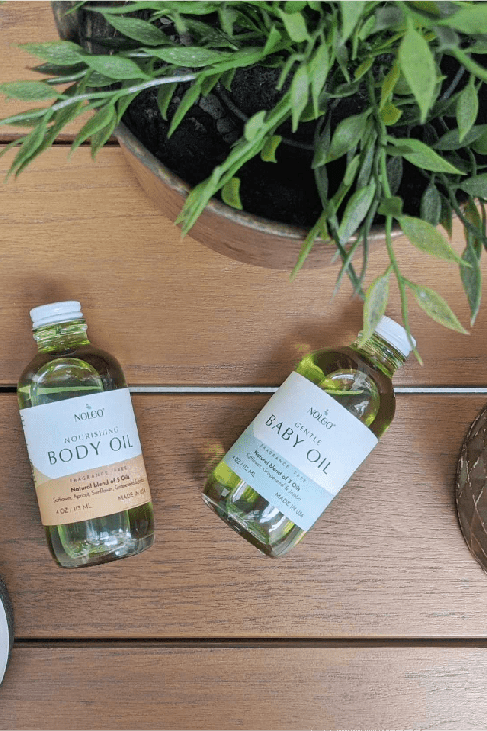 NOLEO Body Oil, Nourish, Soothe, and Restore Skin Naturally, 4oz Glass Bottle