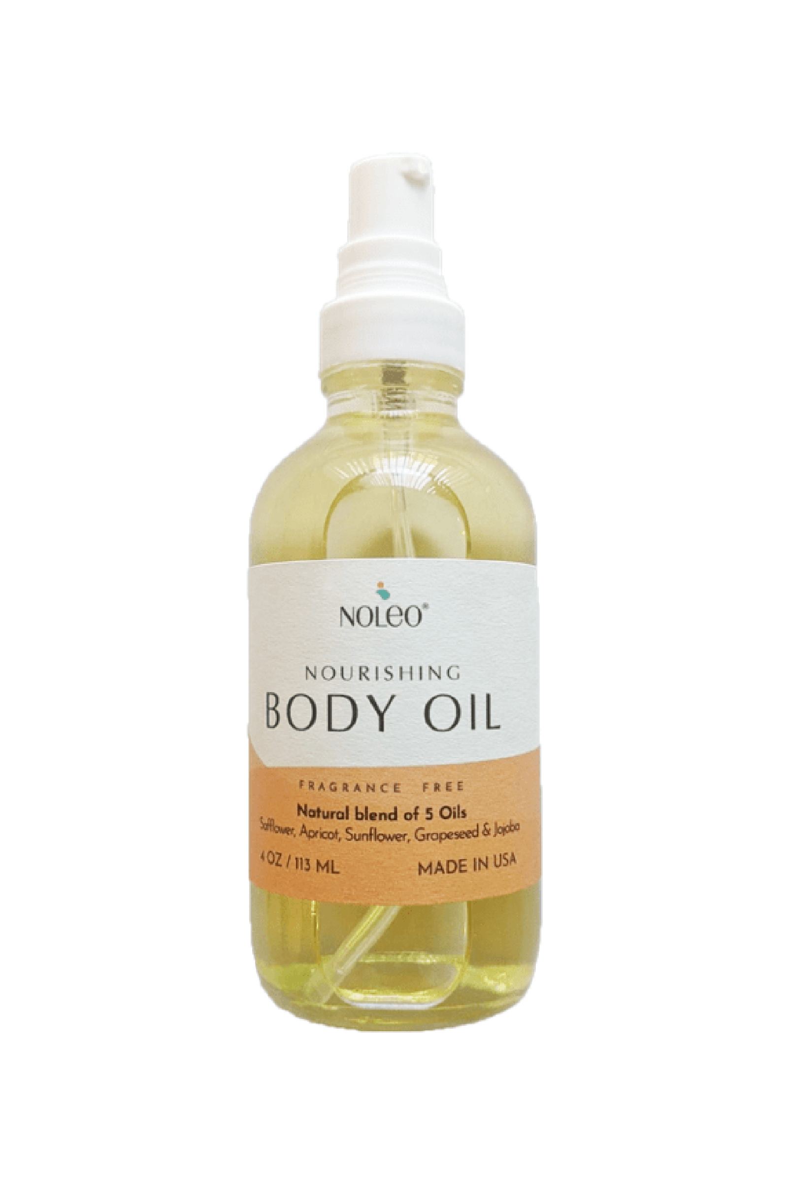 NOLEO Body Oil, Nourish, Soothe, and Restore Skin Naturally, 4oz Glass Bottle
