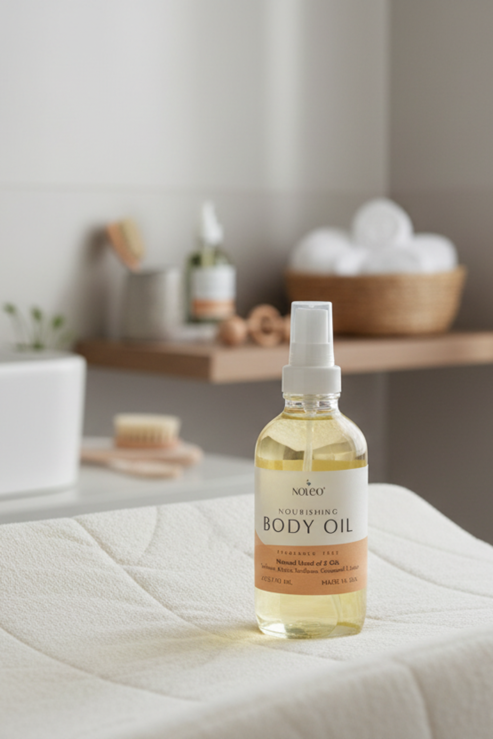 NOLEO Body Oil, Nourish, Soothe, and Restore Skin Naturally, 4oz Glass Bottle
