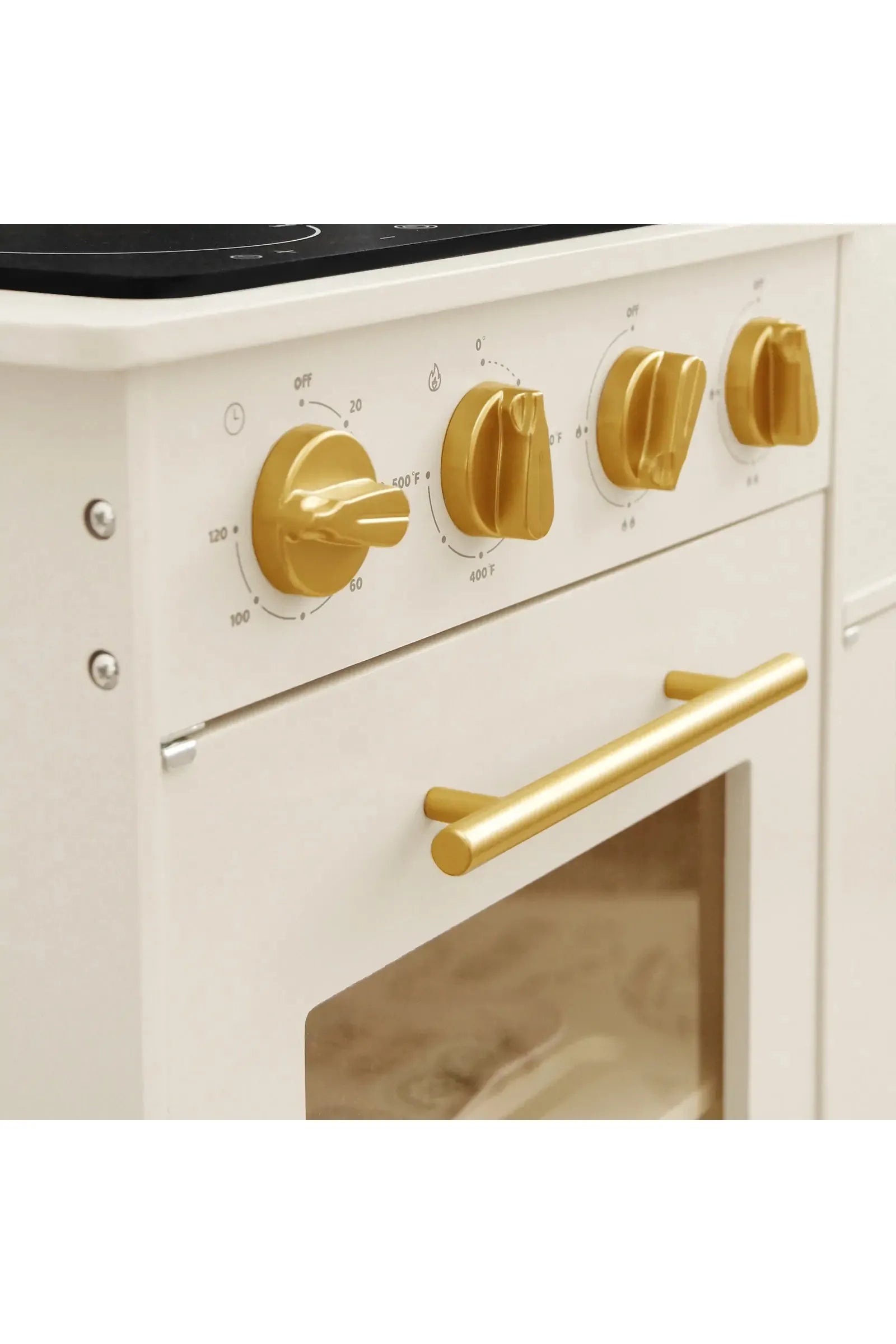 Iconic Wooden Play Kitchen, Cream, Pretend Cooking Set, Toddler & Kids