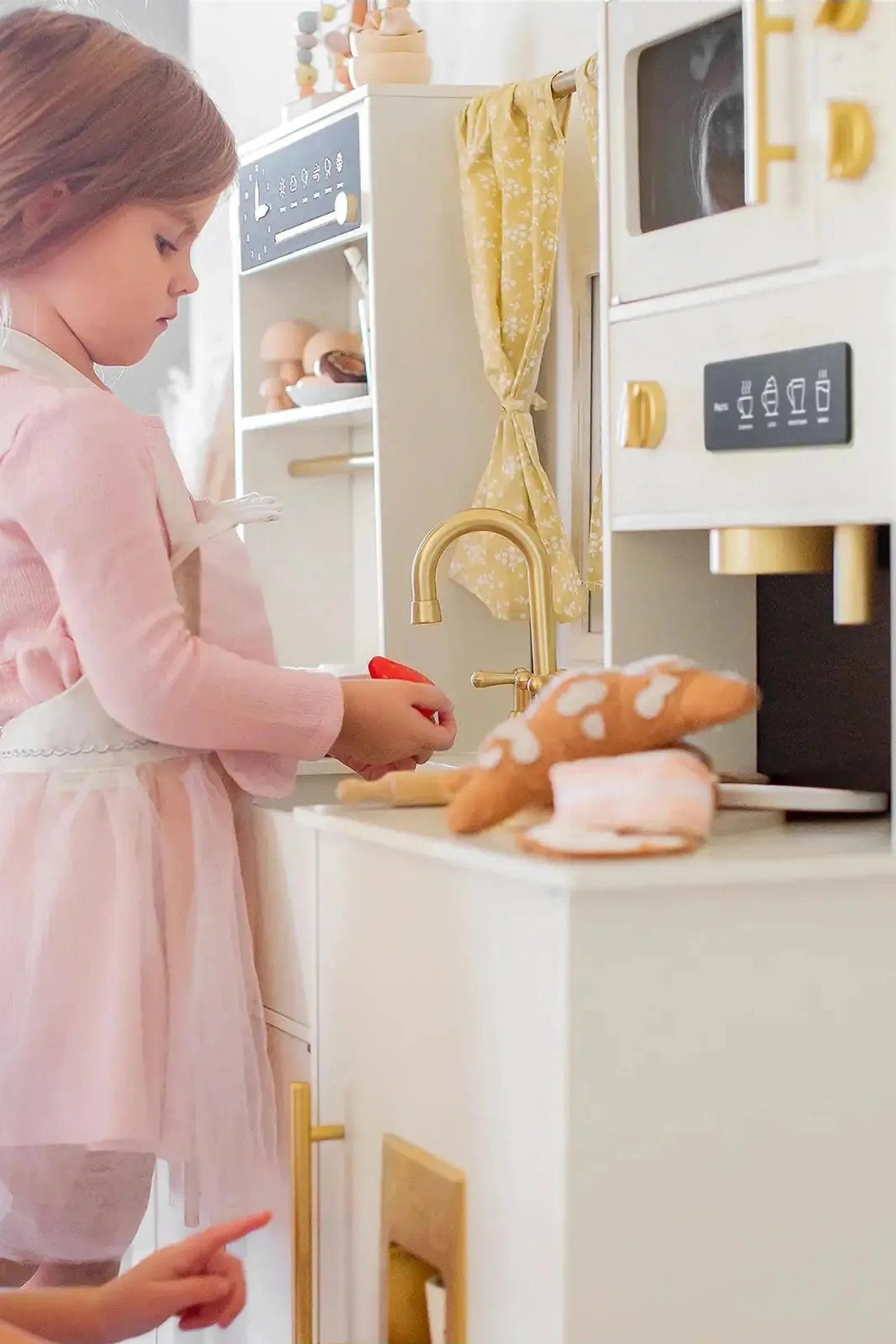 Iconic Wooden Play Kitchen, Cream, Pretend Cooking Set, Toddler & Kids