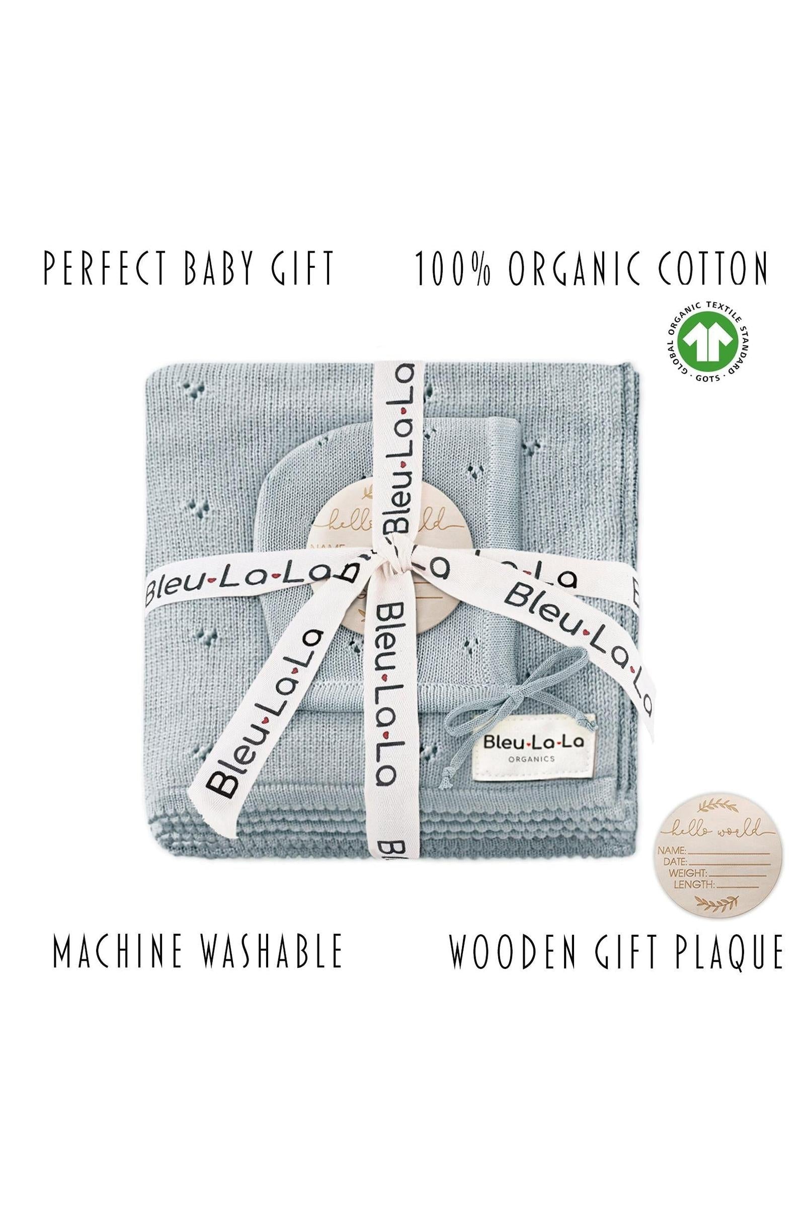 Organic Pointelle Swaddle Blanket + Hat Gift Set
