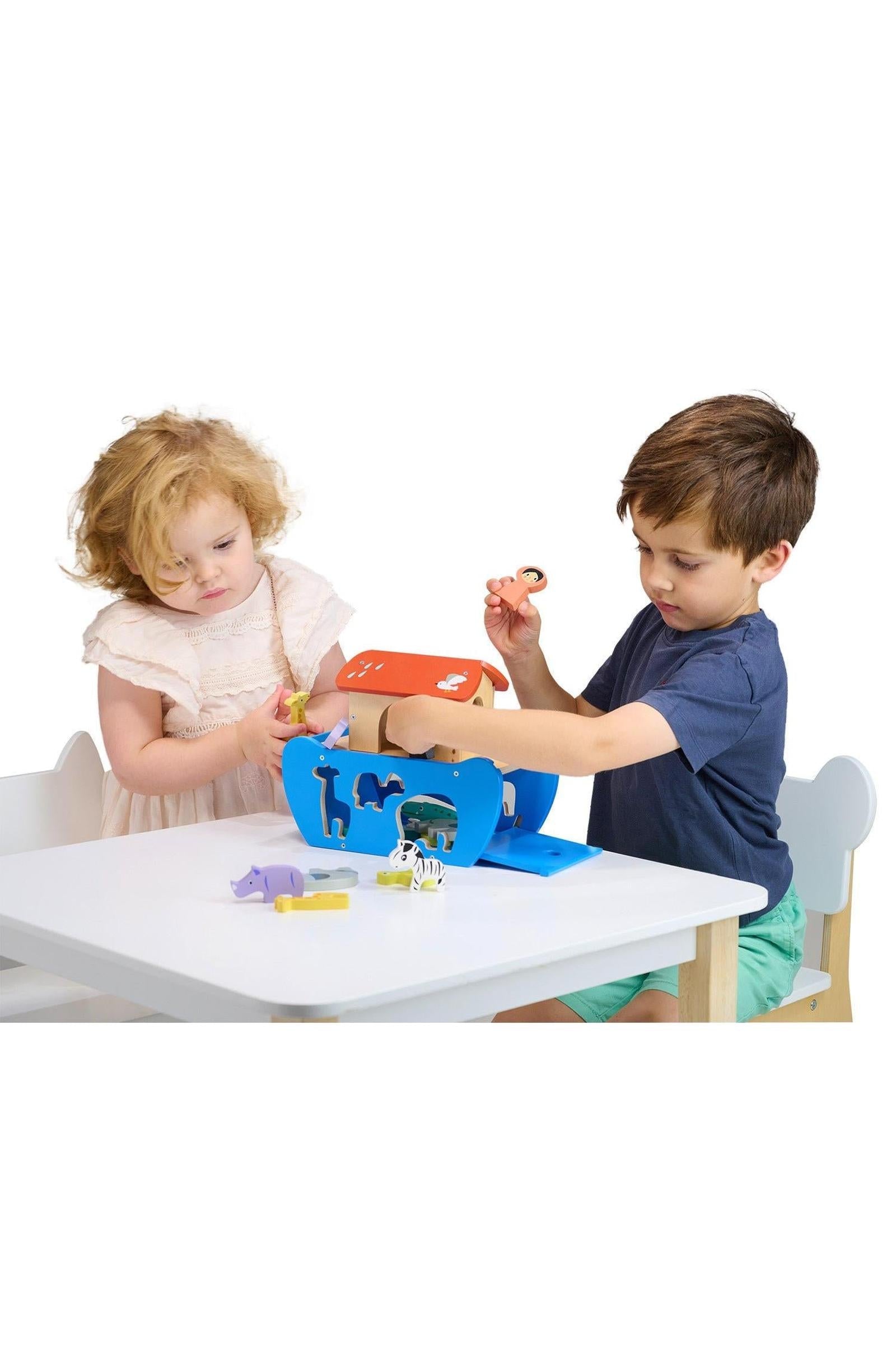 Wooden Shape Sorting Animal Ark for Toddlers