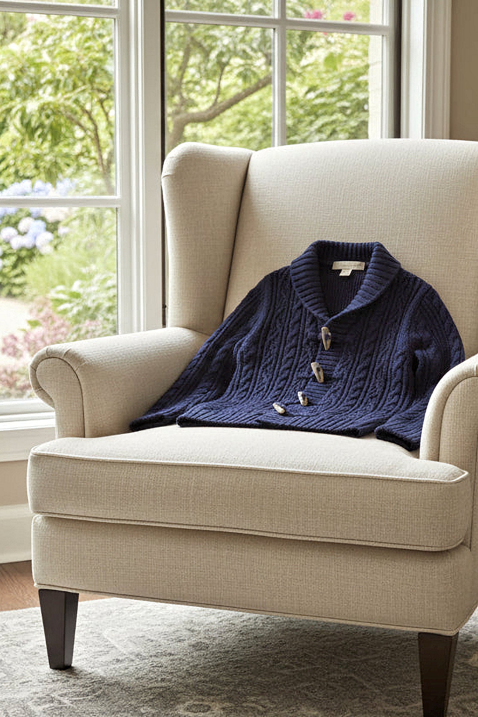 Organic Cotton Shawl Collar Cardigan for Boys, Navy, Baby, Toddler & Kids