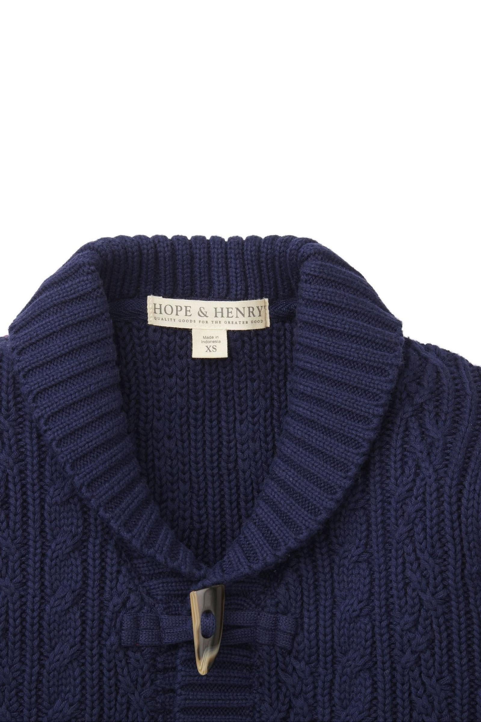 Organic Cotton Shawl Collar Cardigan for Boys, Navy, Baby, Toddler & Kids