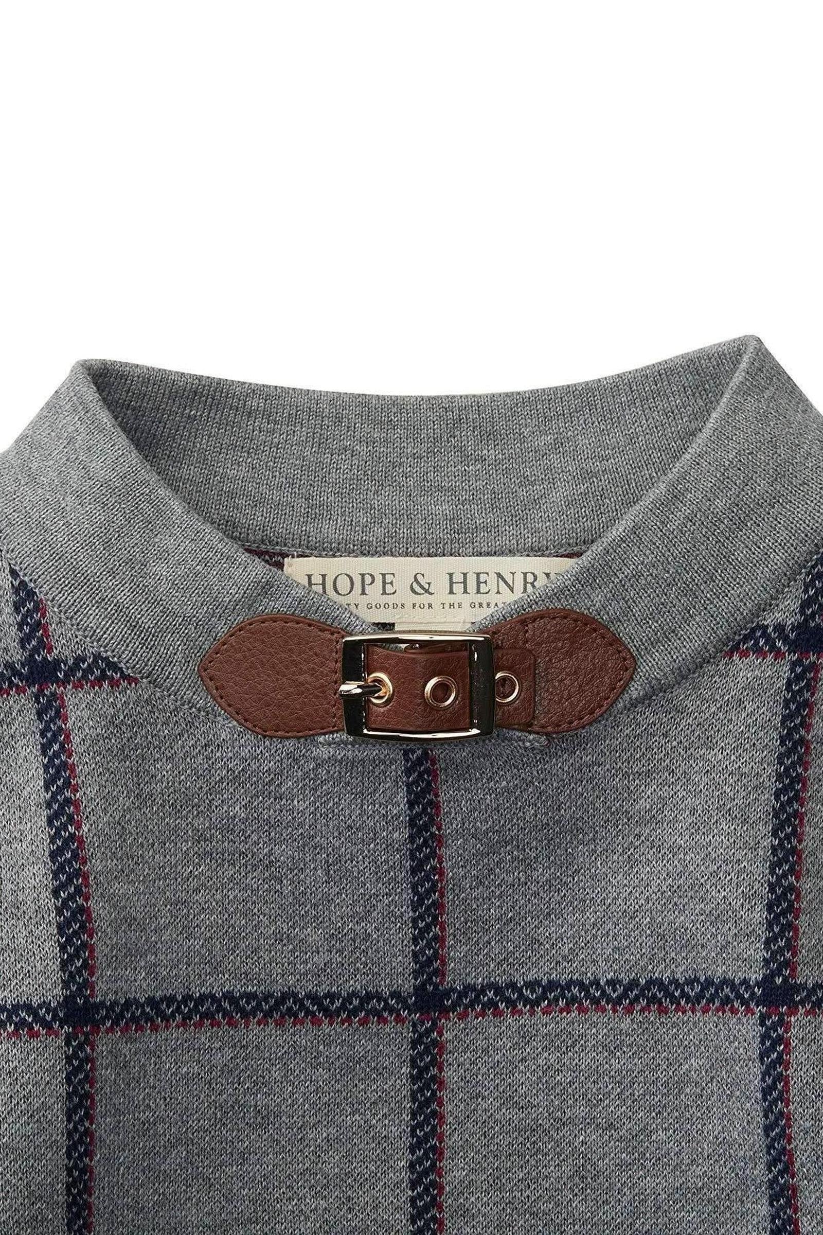 Organic Cotton Sweater Cape, Gray Plaid, Toddler & Kids