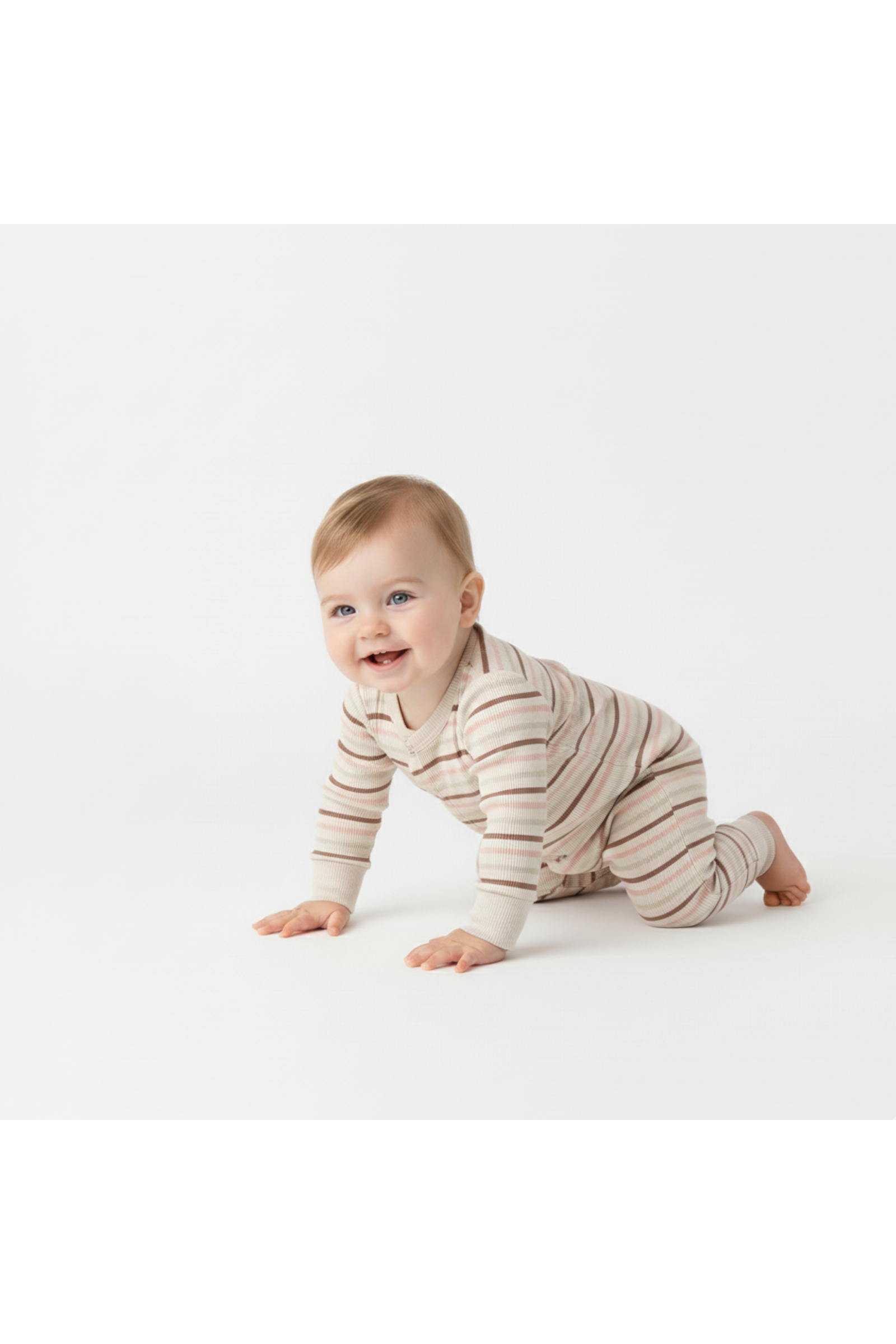 Organic 2-Way Zip Romper - Terra Stripes