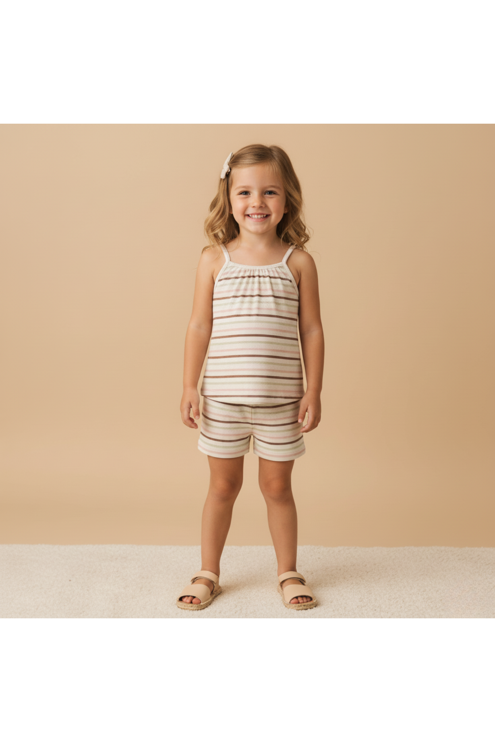 Organic Tank Top & Shorts Set - Terra Stripes