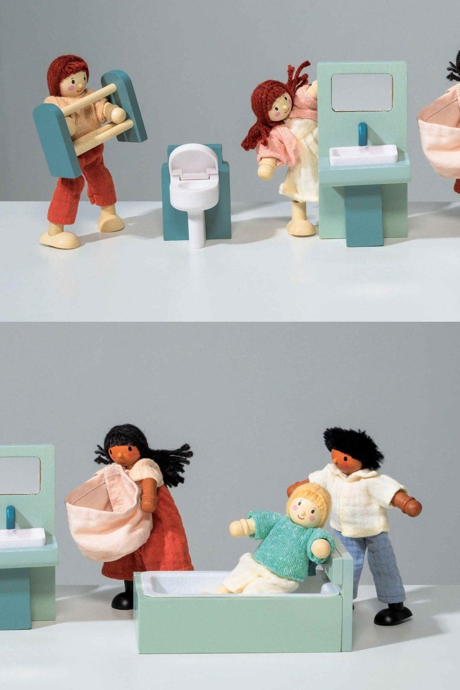 The Honeybunch Doll Family, Wooden Dollhouse Family Set