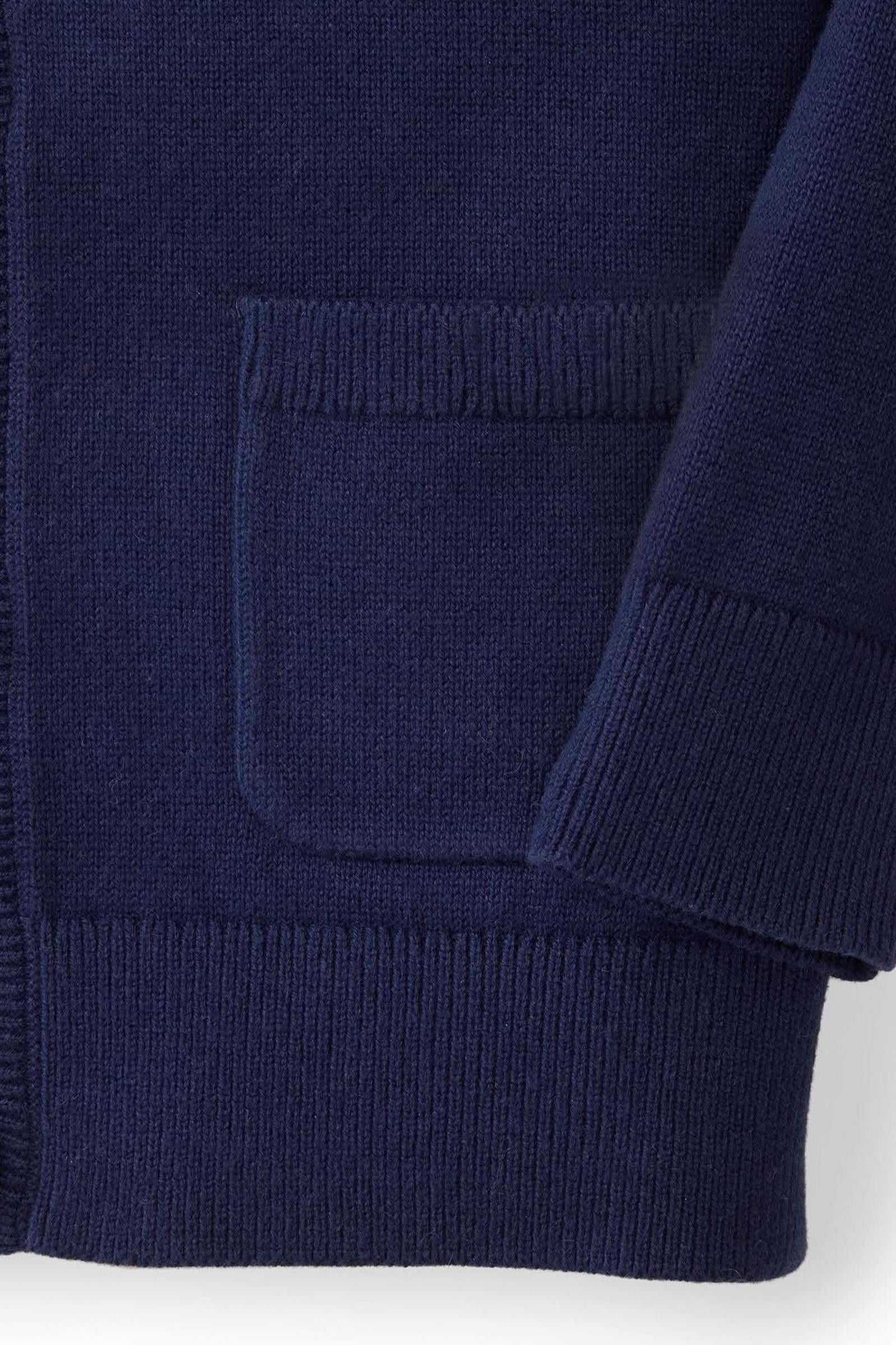 Tipped Organic Cotton Cardigan with Elbow Patches for Baby Boys, Navy
