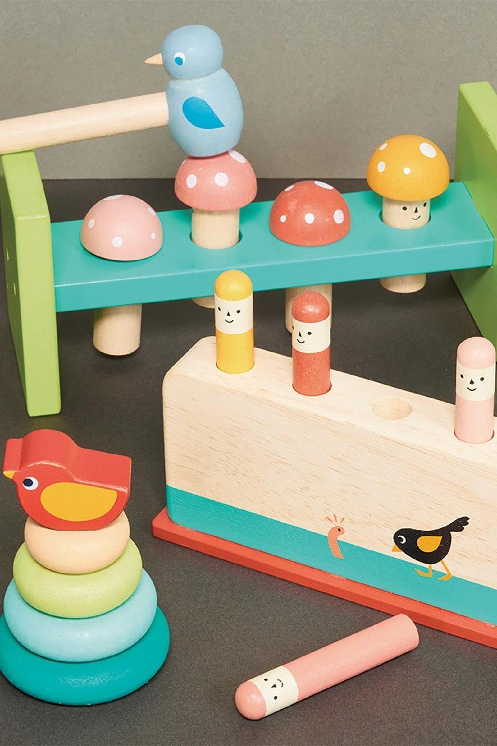 Toddler Learning Bundle, Stacking Tree, Bird Pop Up & Hammer Bench