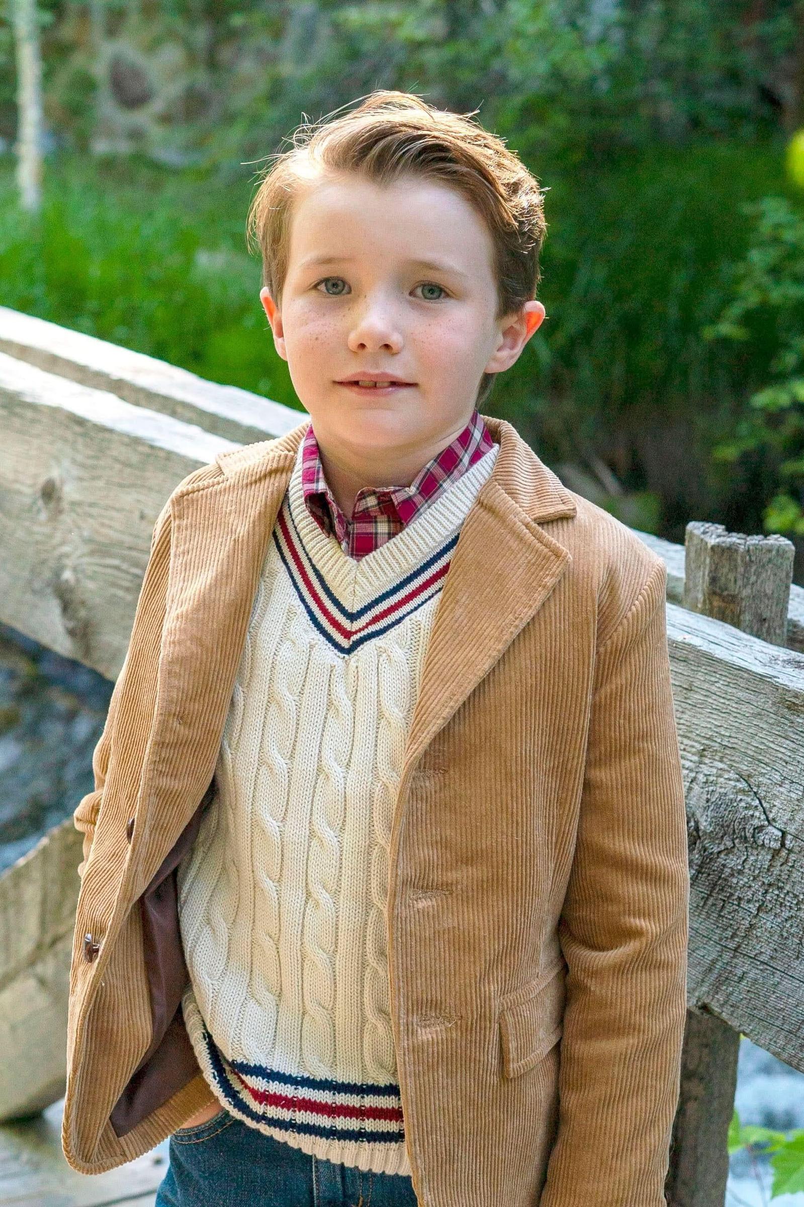 Organic Cotton V-Neck Cricket Sweater for Baby Boys, Ivory