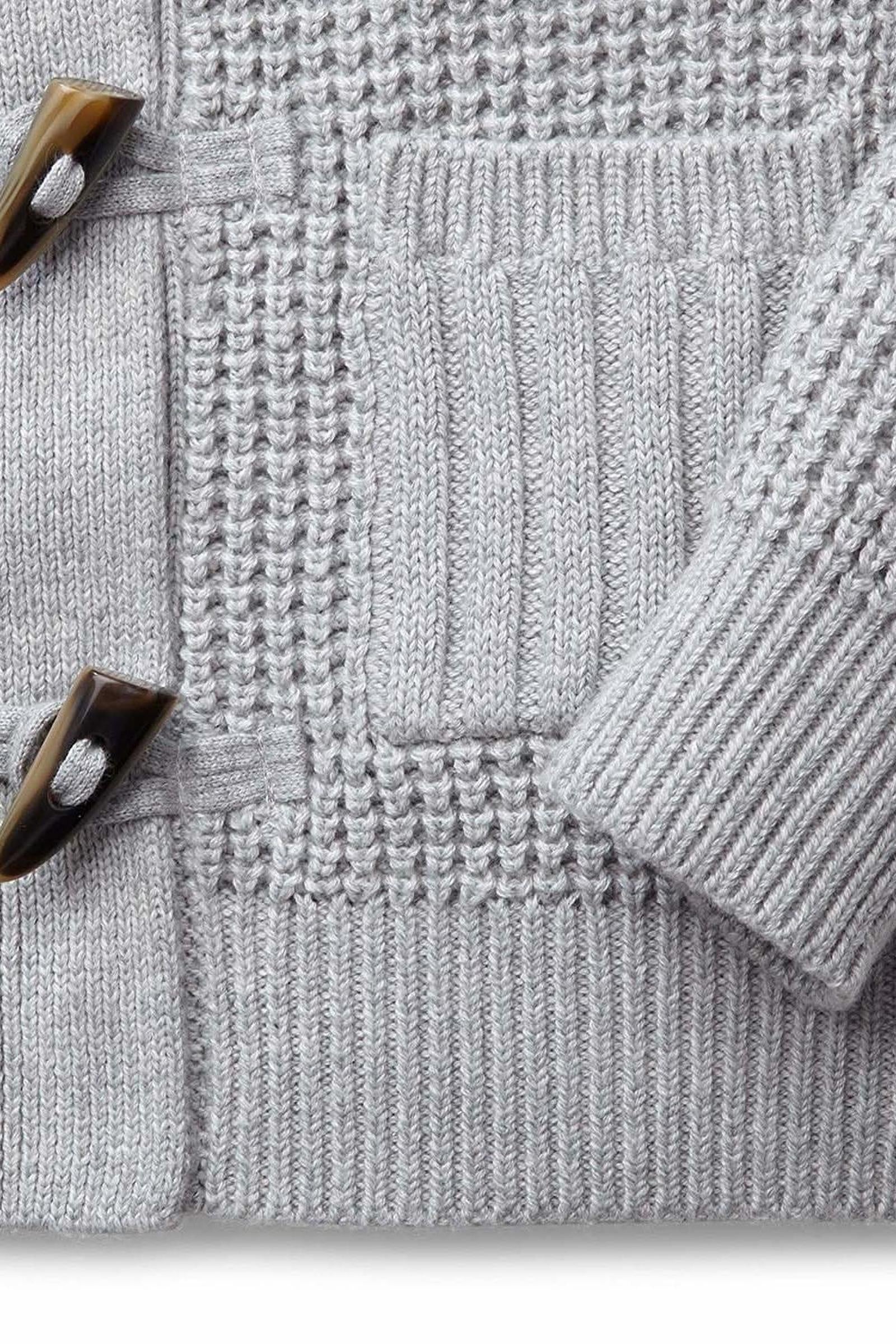 Organic Cotton Waffle Stitch Hooded Baby Sweater, Gray