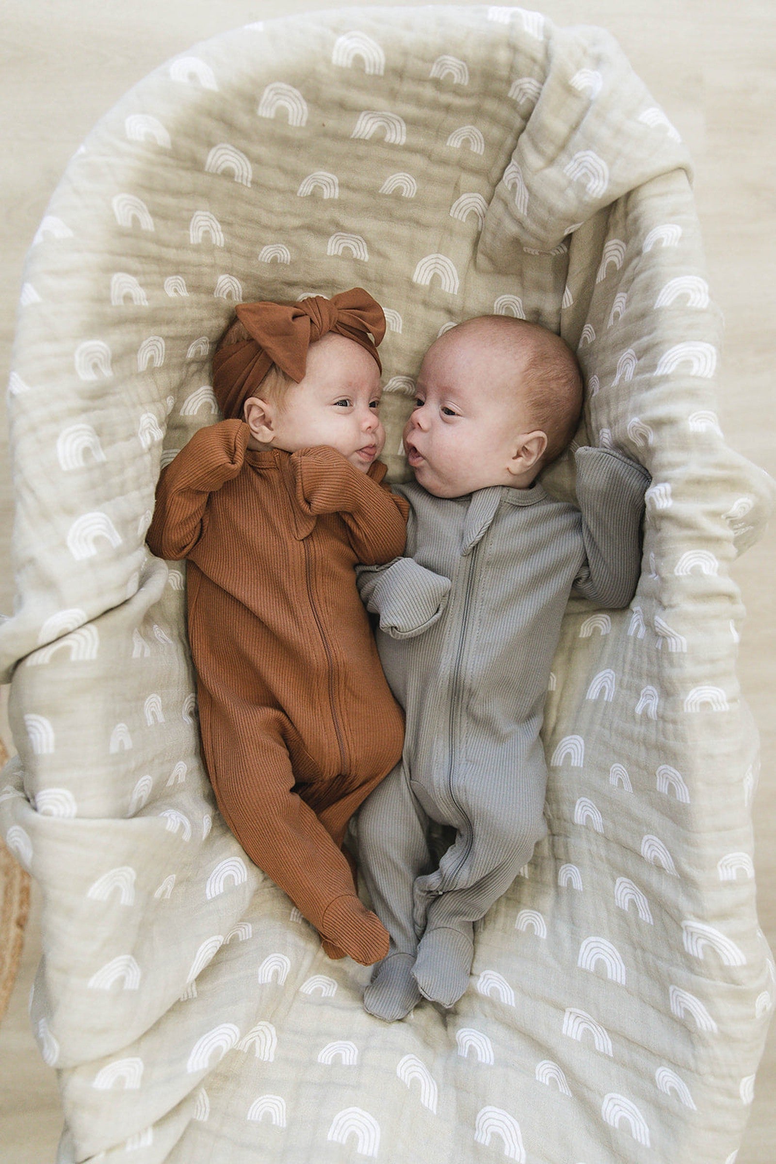 Grey Ribbed Zipper Footed Pajama, Organic Cotton, Baby Essentials